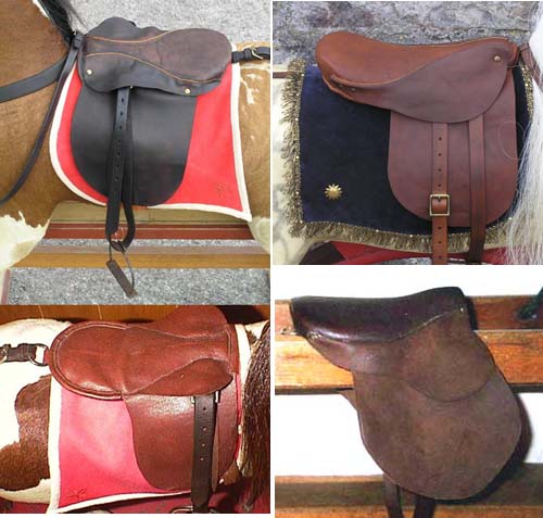 Removable 
saddles made from old leather for resorations.  